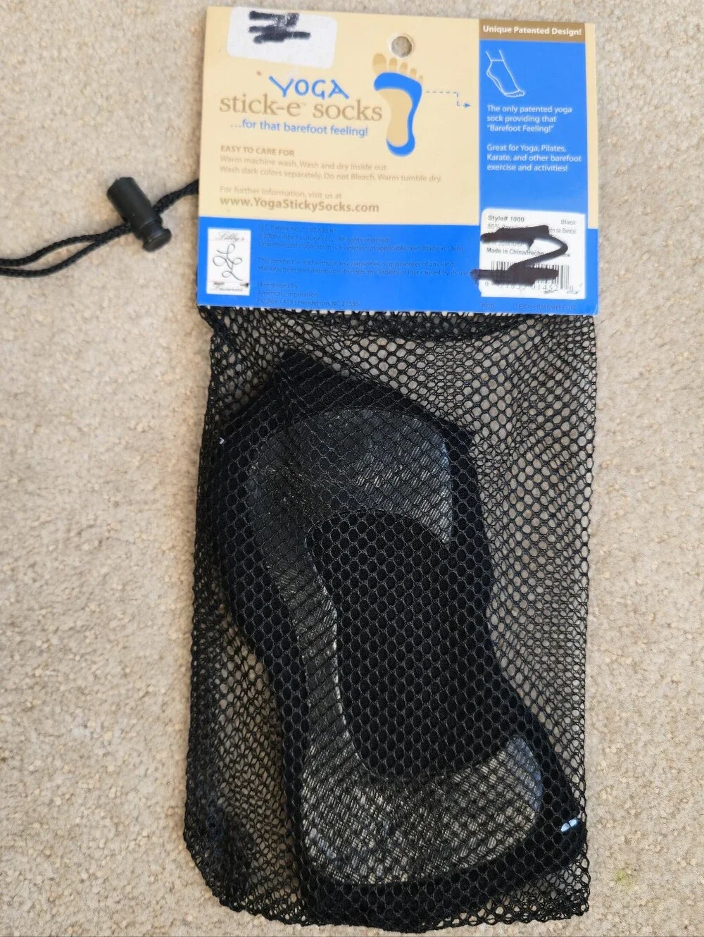 Yoga Stick-e Socks Barefoot Size Large Libby's Luxuries Patent